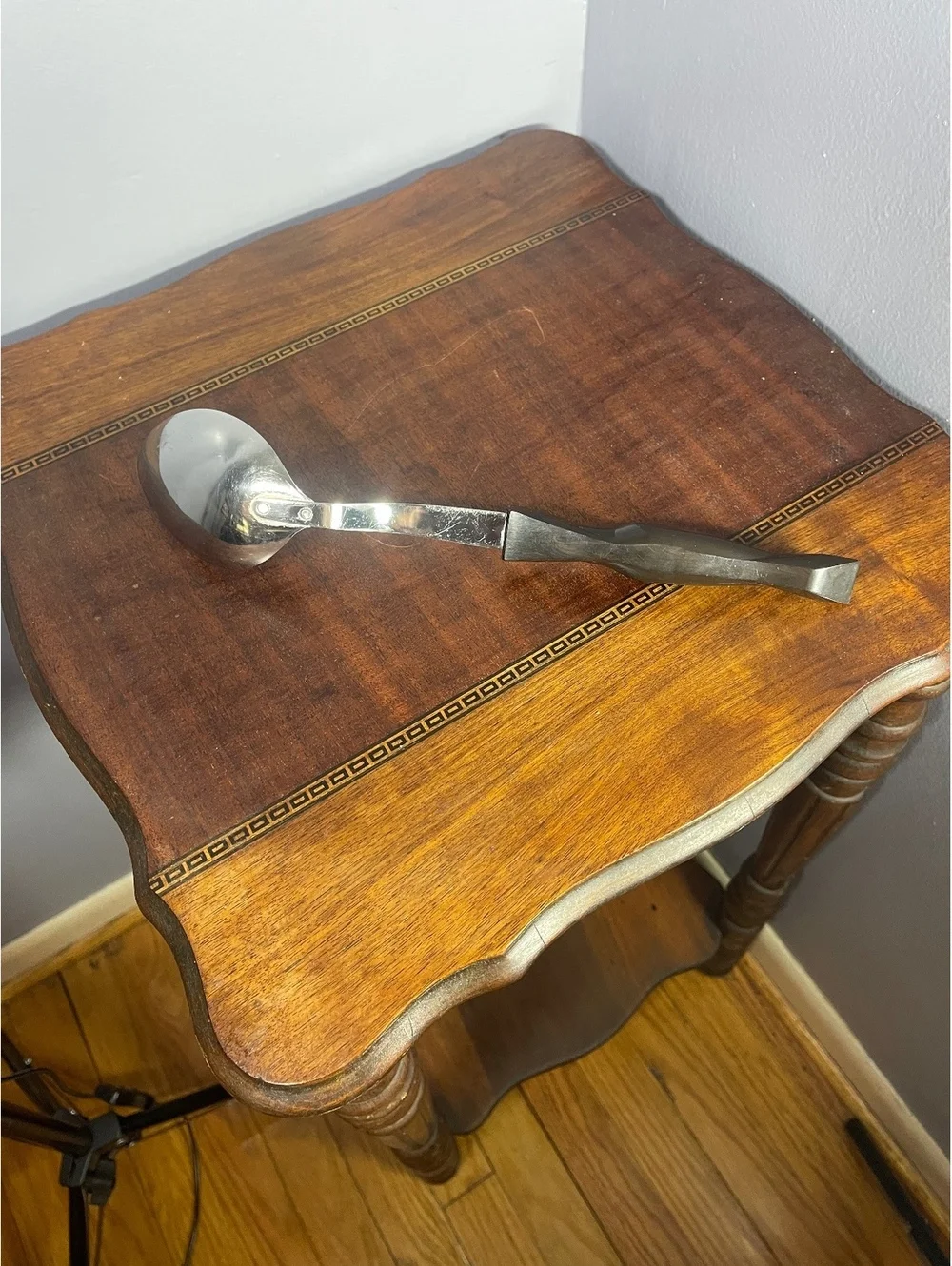 Cutco Vintage Stainless Steel Serving Spoon with Black Handle